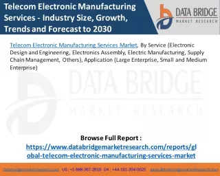 Telecom Electronic Manufacturing Services Market – Industry Trends and Forecast to 2030
