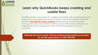 Effective Remedy To Resolve QuickBooks keeps crashing Issue