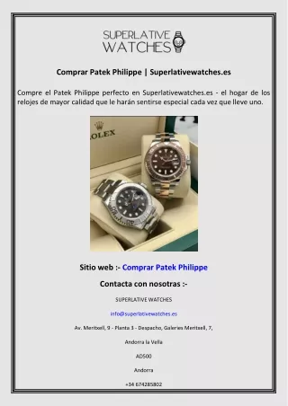 Comprar Patek Philippe  Superlativewatches.es