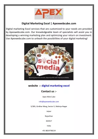 Digital Marketing Excel  Apexwebcube.com