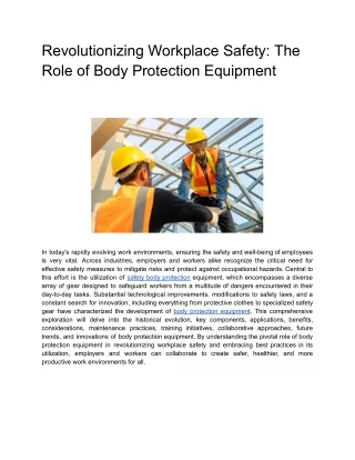 Revolutionizing Workplace Safety_ The Role of Body Protection Equipment