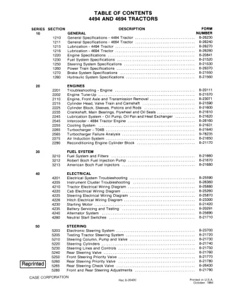 CASE IH 4694 Tractor Service Repair Manual