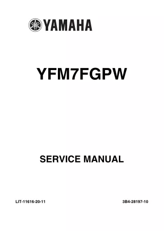 2007 Yamaha YFM700FGPHW Grizzly Service Repair Manual