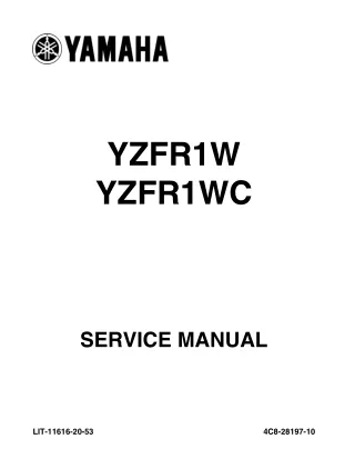 2007 Yamaha YZFR1000WC (California) Service Repair Manual