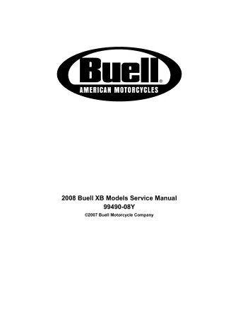 2008 Buell XB Service Repair Manual