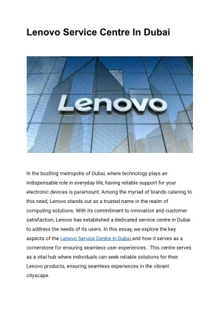 lenovo service centre in dubai