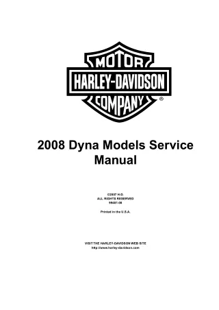 2008 Harley-Davidson FXDB Street Bob Service Repair Manual