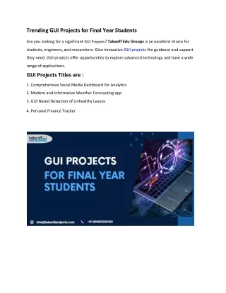 Trending GUI Projects for Final Year Students