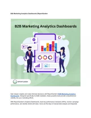 B2b Marketing Analytics Dashboards _ReportGarden