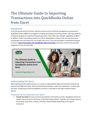 The Ultimate Guide to Importing Transactions into QuickBooks Online from Excel
