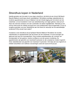 Strandhuis kopen in Nederland