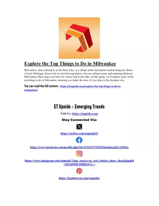Explore the Top Things to Do in Milwaukee