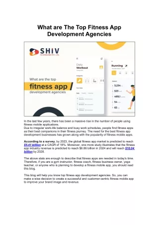 Exploring the Top Fitness App Development Agencies