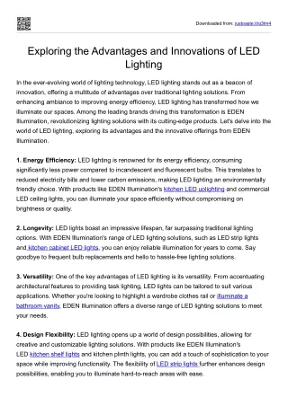 Exploring the Advantages and Innovations of LED Lighting