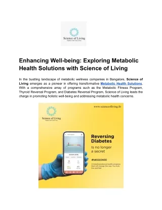 Enhancing Well-being_ Exploring Metabolic Health Solutions with Science of Living