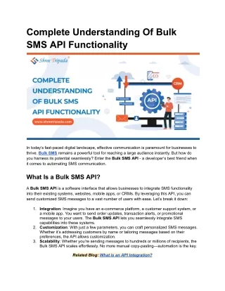 Complete Understanding Of Bulk SMS API Functionality
