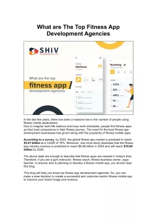 Exploring the Top Fitness App Development Agencies