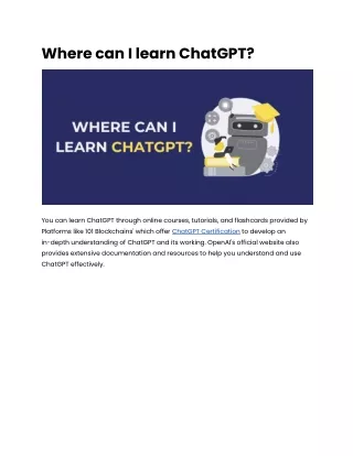 Where can I learn ChatGPT_
