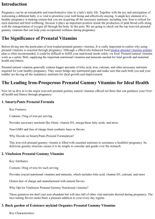 The very best Iron-Rich Prenatal Gummy Nutritional vitamins for Ideal Health