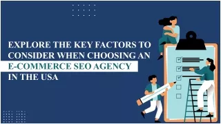 Choosing the Best E-commerce SEO Agency in the USA: 9 Key Factors to Consider