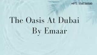 The Oasis By Emaar E- Brochure