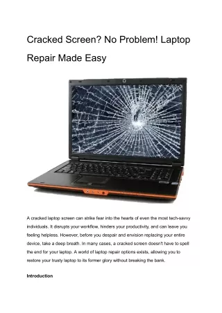 Cracked Screen? No Problem! Laptop Repair Made Easy