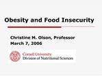 Obesity and Food Insecurity