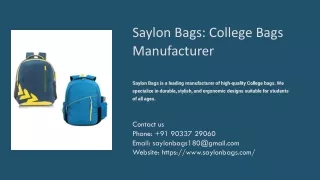 College Bags Manufacturer Bags Manufacturer in Ahmedabad, School Bags Manufactur