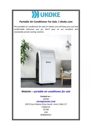 Portable Air Conditioner For Sale  Ukoke.com