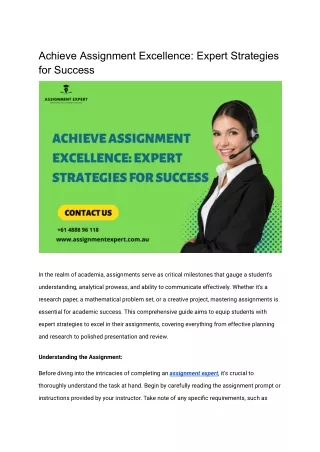 Achieve Assignment Excellence: Expert Strategies for Success