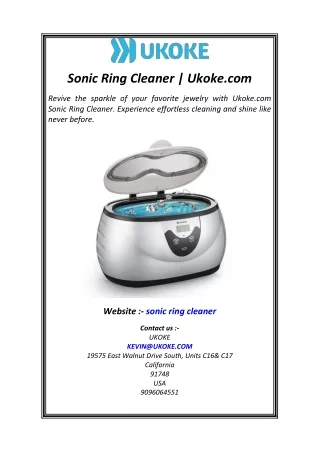 Sonic Ring Cleaner Ukoke.com