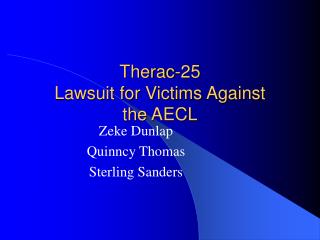 Therac-25 Lawsuit for Victims Against the AECL