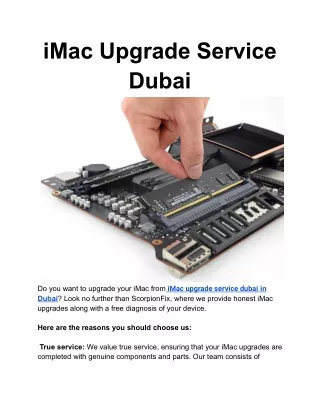 iMac Upgrade Service Dubai