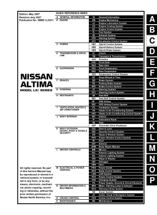 2008 Nissan Altima Service Repair Manual