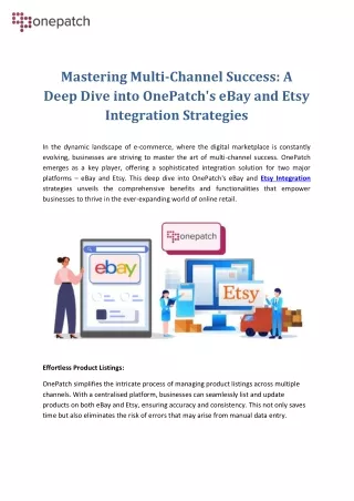 A Deep Dive into OnePatch's eBay and Etsy Integration Strategies