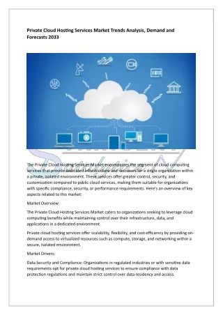 Private Cloud Hosting Services Market Trends Analysis