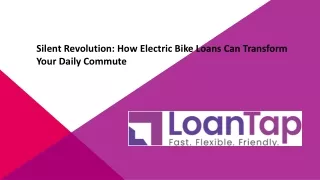 Silent Revolution: How Electric Bike Loans Can Transform Your Daily Commute