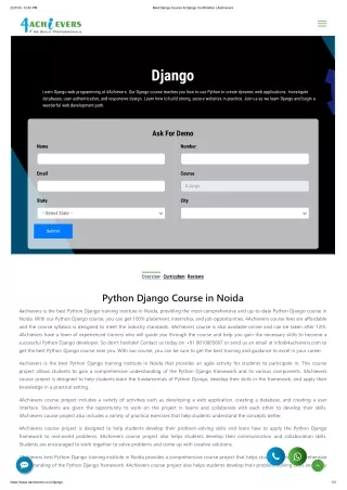Best Django Course - 4achievers