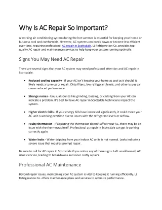 Why Is AC Repair So Important