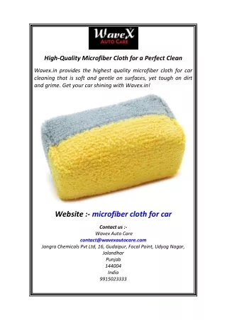 High-Quality Microfiber Cloth for a Perfect Clean