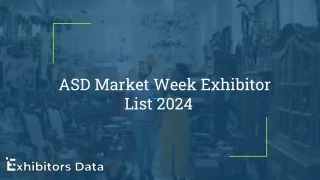 ASD Market Week Exhibitor List 2024