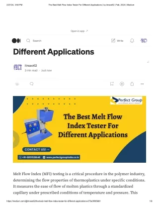 The Best Melt Flow Index Tester For Different Applications