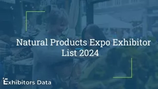 Natural Products Expo Exhibitor List 2024