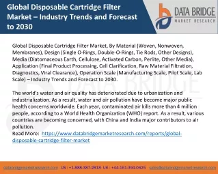 Global Disposable Cartridge Filter Market – Industry Trends and Forecast to 2030
