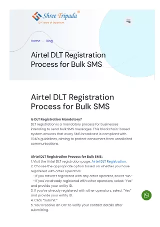 Airtel DLT Registration Process for Bulk SMS