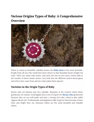 Various Origin Types of Ruby_ A Comprehensive Overview