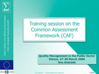 Training session on the Common Assessment Framework (CAF)