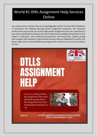 World #1 Dtlls Assignment Help Services Online