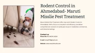 Rodent Control in Ahmedabad, Rats Control Services in Ahmedabad! Marutimissile