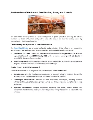 An Overview of the Animal Feed Market